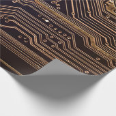 Golden circuit board. Electronic computer hardware Geschenkpapier (Ecke)
