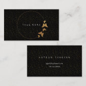 Golden Cirkles Glitzer Confetti Butterfly Black Visitenkarte (Vorne/Hinten)