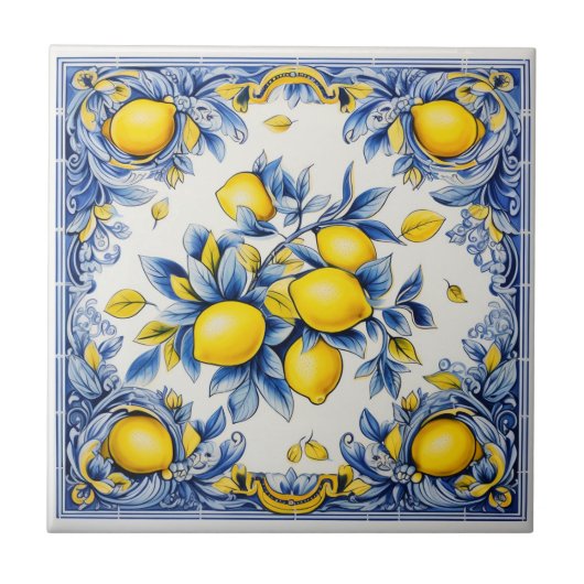 🍋 Golden Citrus Fliese (Vorderseite)