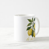 Golden Citrus Vintage Zitrone Kaffeetasse (VorderseiteRechts)