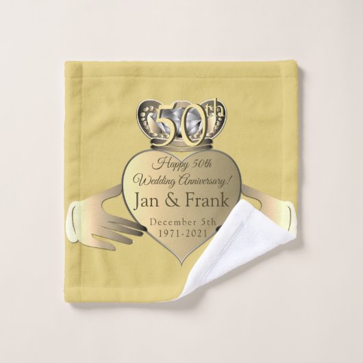 Golden Claddaugh Badhandtuch Set (Waschlappen)