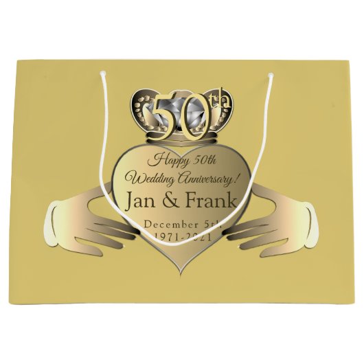 Golden Claddaugh  Große Geschenktüte (Vorderseite)