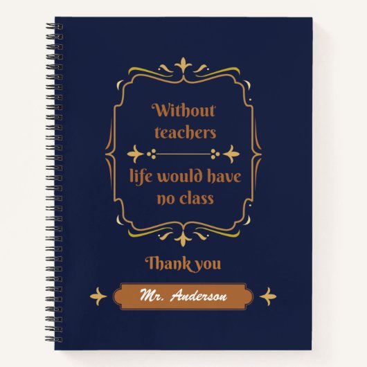 Golden Classic Teacher Appreciative Notebook Notizblock (Vorderseite)