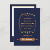 Golden Classic Teacher Wertschätzung Dankeskarte (Vorne/Hinten)