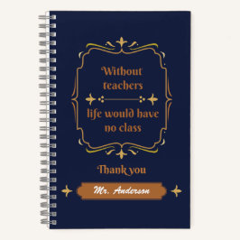 Golden Classic Teacher Wertschätzung Notizblock