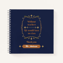 Golden Classic Teacher Wertschätzung Notizblock