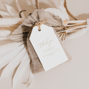 Golden Classy Chic Minimalistisch Wedding Vielen D Geschenkanhänger
