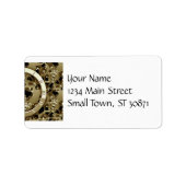 Golden Clocks and Gears Steampunk Mechanische Gesc Adressaufkleber (Vorne)