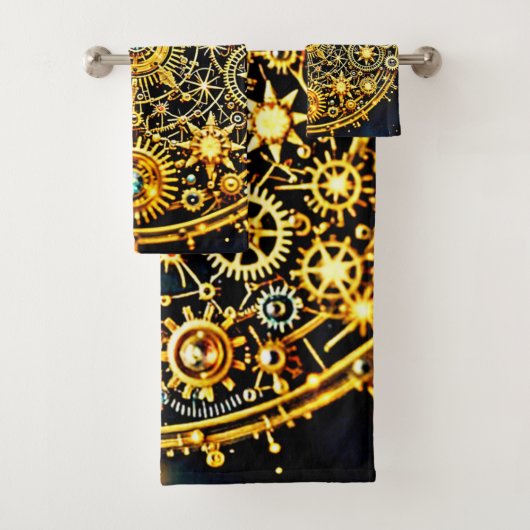 Golden Clockwork Celestial Art Badhandtuch Set (Insitu)