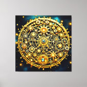 Golden Clockwork Celestial Art Leinwanddruck (Vorderseite)