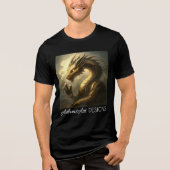 Golden Clockwork Dragon Fantasy Art Tri-Blend Shirt (Vorderseite)