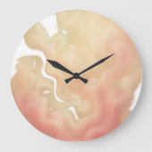 Golden Cloud Whispers Abstract Große Wanduhr (Vorderseite)