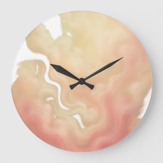 Golden Cloud Whispers Abstract Große Wanduhr (Vorderseite)