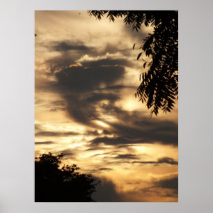 Golden Clouded Sunrise Poster