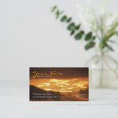 Golden Clouds Business Card Visitenkarte (Stehend Vorderseite)