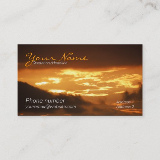 Golden Clouds Business Card Visitenkarte (Vorderseite)