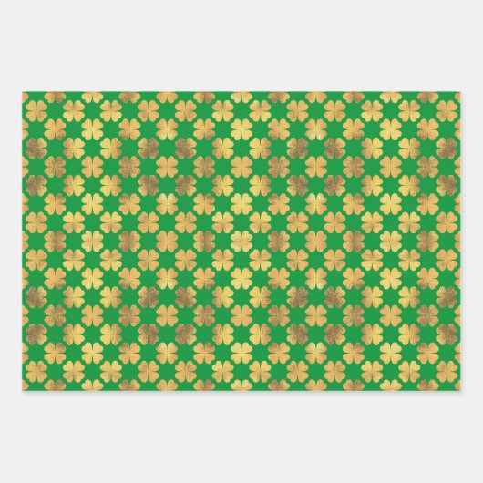 Golden Clover Charm 🍀 Geschenkpapier Set (Vorderseite 3)