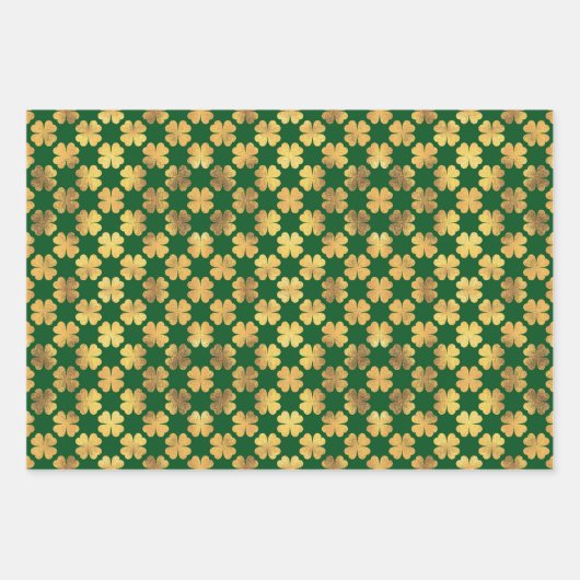 Golden Clover Charm 🍀 Geschenkpapier Set (Vorderseite)