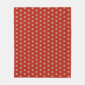 Golden Clover Pattern auf Maroon Red Fleecedecke (Vorderseite)