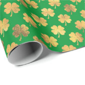 Golden Clover Pattern St. Patrick's Day Geschenkpapier (Rolleneckpunkt)