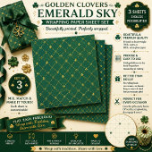 Golden Clovers Emerald Sky Geschenkpapier Set