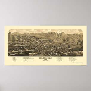 Golden, CO Panorama Karte - 1882 Poster