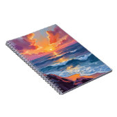 Golden Coast | Ocean Sunset Watercolor Painting Notizblock (Rechte Seite)