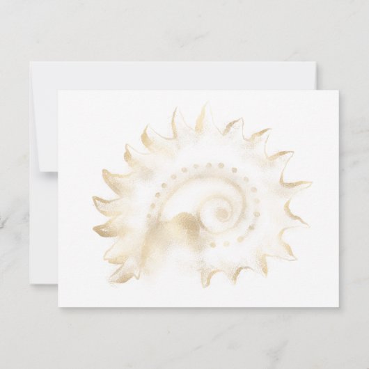 Golden Coastal Monogram Mitteilungskarte (Rückseite)