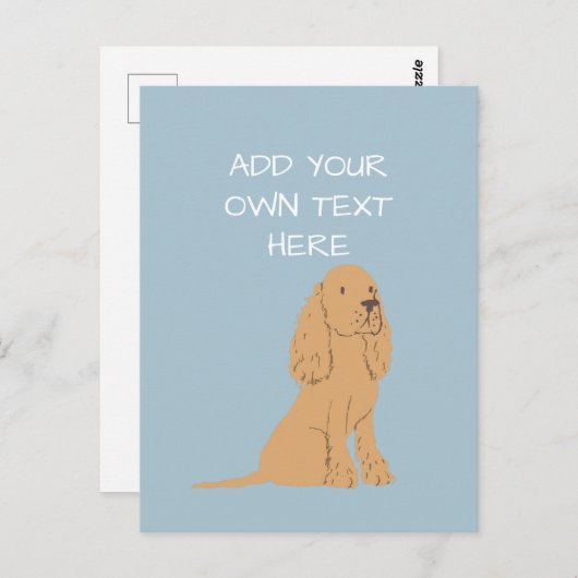 Golden Cocker Spaniel Personalisierter Hundename Postkarte (Vorne/Hinten)