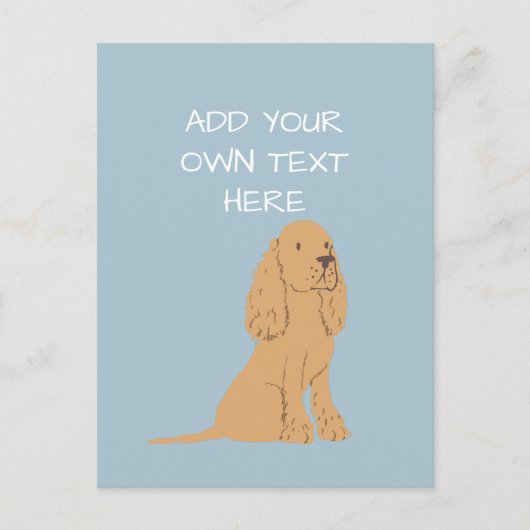 Golden Cocker Spaniel Personalisierter Hundename Postkarte (Vorderseite)
