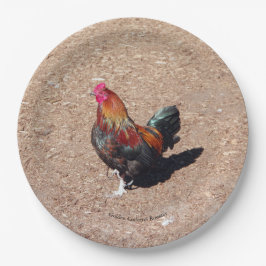 Golden Cockerel Rooster paper plate Pappteller