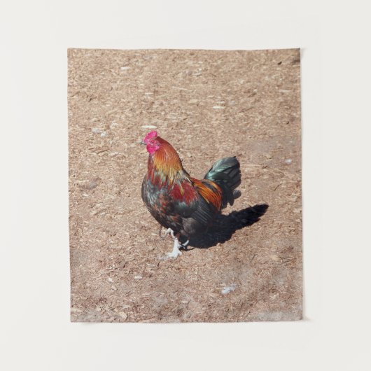 Golden Cockerel Rooster tapestry Wandteppich (Vorderseite)