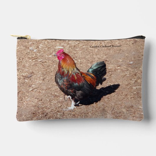 Golden Cockerel Rooster zipper bag Zubehörtasche (Vorderseite)