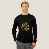 Golden Coffee Beans T - Shirt - Luxuriöse Black & (Volle Vorderseite)