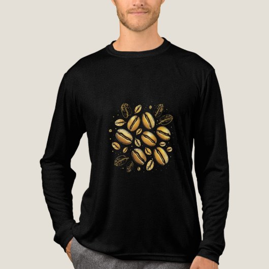 Golden Coffee Beans T - Shirt - Luxuriöse Black & (Vorderseite)