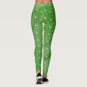 Golden Coins Green Pattern St. Patrick`s Day Leggings (Rückseite)