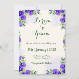 Golden Color Einfache Einladung zur Hochzeit Karte