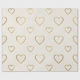 Golden color heart wrapping paper geschenkpapier