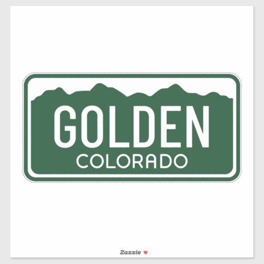 Golden Colorado Green License Plakat Aufkleber (Blatt)