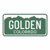 Golden Colorado Green License Plakat Aufkleber (Vorderseite)