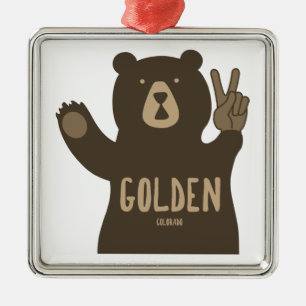 Golden Colorado Peace Bär Ornament Aus Metall