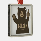Golden Colorado Peace Bear Ornament Aus Metall (Rechts)