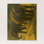 Golden Companies - Elefantentrio in warmer Atmosph Puzzle (Vertikal)