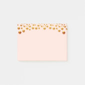 Golden Confetti auf Korallenrosa Nachhinweise Post-it Klebezettel (Vorderseite)