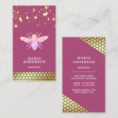 Golden Confetti Beehive Pink Honey Beekeeper Visitenkarte (Vorne/Hinten)
