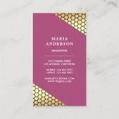 Golden Confetti Beehive Pink Honey Beekeeper Visitenkarte (Rückseite)