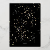 Golden Confetti Champagner-Gesprächspartner Folieneinladung (Rückseite)