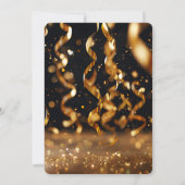 Golden Confetti Glitzer Explosion Neujahrskarte Einladung (Rückseite)