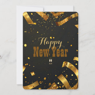 Golden Confetti Glitzer Explosion Neujahrskarte Einladung