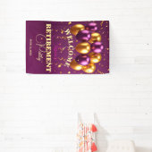 Golden Confetti & Lila Balloons Rente Party Banner (InSitu)